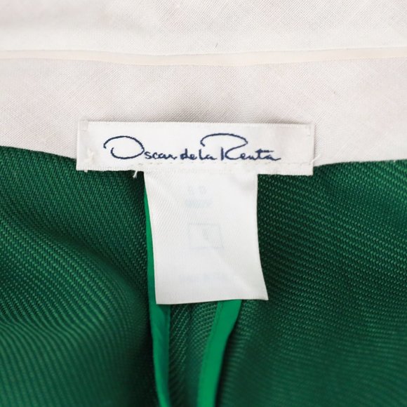 Oscar De La Renta Runway 8 Wool Trousers Pants Green - Picture 8 of 9